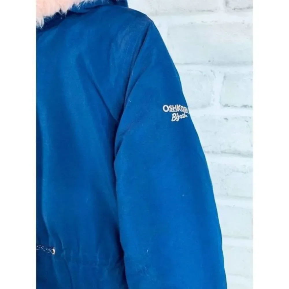 Osh Kosh‎ B' Gosh Girls Faux Fur Navy&Pink Coat 12